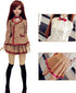 niannyyhouse 1/3 1/4 BJD Dolls Clothes, Khaki Coat, White Shirt, Pleated Skirt, School Uniform Outfit