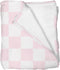 Selgkds Pink and White Checkered Baby Blankets for Girls Boys Gingham Plaid Checkerboard