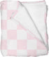 Selgkds Pink and White Checkered Baby Blankets for Girls Boys Gingham Plaid Checkerboard