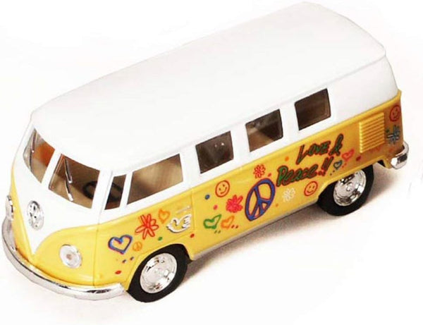 1962 Volkswagen Classic Bus with Decals 1/32 scale Die Cast Model Toy Car - YELLOW by KiNSMART