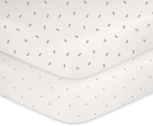 100% 2 Pack Set, 28 52 Ely's & Co. Patent Pending Waterproof Crib Sheets, Cotton with Waterproof Lining - Built in Crib