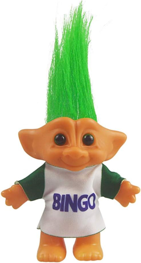 Vintage Troll Dolls Retro Chromatic Doll for Collections, Arts and Crafts, Party Favors - 7.5" Tall (Green)