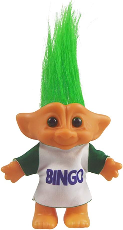 Vintage Troll Dolls Retro Chromatic Doll for Collections, Arts and Crafts, Party Favors - 7.5" Tall (Green)