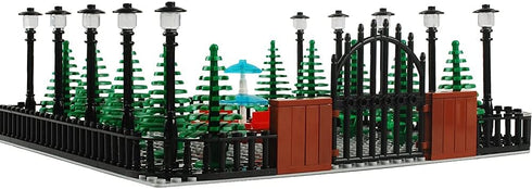Park Building Blocks Fountain Scenery Accessories Street Set, DIY Building Kit Compatible with All Major Brands