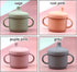 The Best Baby Toddler Drinking/Training/Snack Cup Set, 5 Piece 8.5oz Silicone (Ruby Rose)
