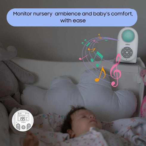 CHILLAX 360 4-in-1 6.0 Baby Audio Monitor | Digital Baby Monitor with Night Light, Sound Machine, Temperature Sensor