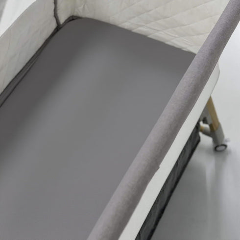 American Baby Company 15" x 33" Fitted Bassinet Sheet - 100% Natural Cotton Jersey Knit, Grey, Pack of 2