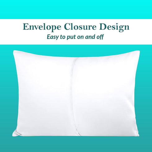 Travel Pillow Case Set of 2, 12x16 Size Envelope Closure Toddler Pillowcase, 600 Thread Count 100% Soft Egyptian Cotton