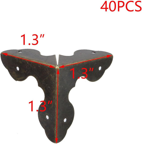 T Tulead 40PCS Metal Corner Protector - Decorative Corner Hardware Wood Corner Guards with Mounting Screws