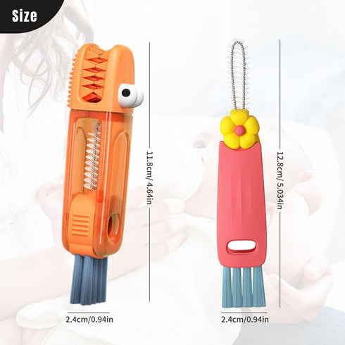 3 1 2024 Set Moonboat in Cup Lid Cleaning Brush, New Portable Crevice Cleaning Brush for Baby Bottle Gap Tight Spaces