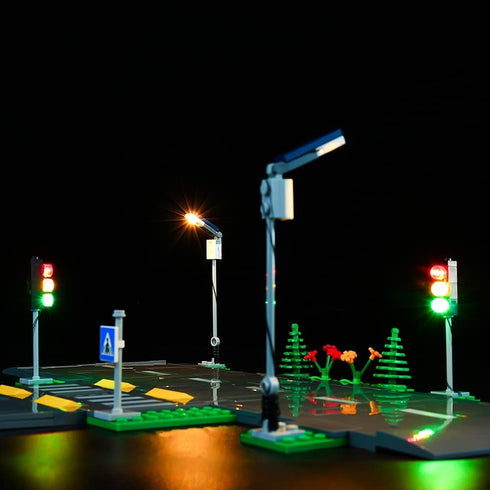 Kyglaring LED Lighting Kit for Lego City Road Plates and Lights Set, Compatible with Lego 60304 Building Kit