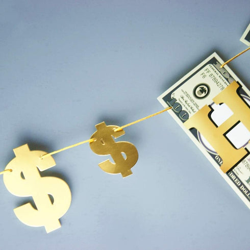 Money Dollar Bill Signs Theme Paper Happy Birthday Banner, Bill Pennant Banner Party Decorations