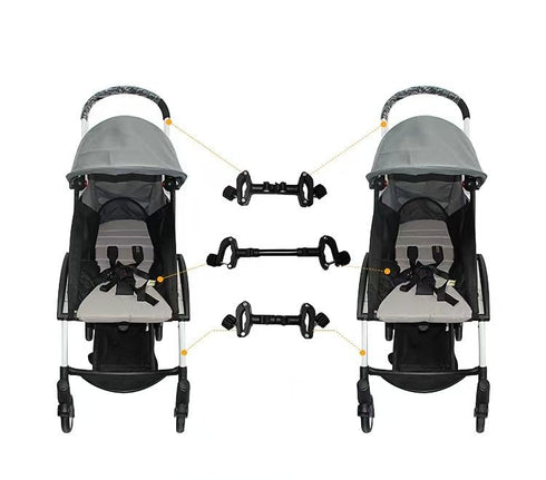 Twin Stroller Connector Side by Side, Universal Stable Baby Stroller Pushchair Connectors Detachable Adjustable Two
