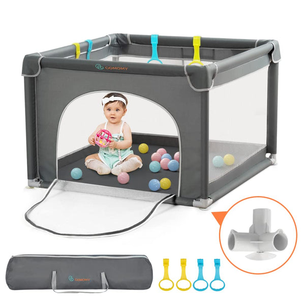 COMOMY Playpens for Babies and Toddlers, Small Baby Play Pens, Activity Center, Non-Slip Baby Fence, Indoor & Outdoor