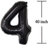 Black Giant 40 Number Balloons - Jumbo Foil Mylar Balloons for 40th Birthday Party Decorations and Anniversary Events