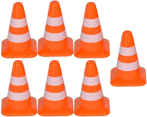 STOBOK 7pcs Traffic Cone - Miniature Traffic Signs Toys for Kids, DIY Traffic Roadblock Educational Toys