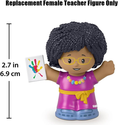 Replacement Part for Little People Playset - HBW66, African American Female Teacher for School Teacher and Student
