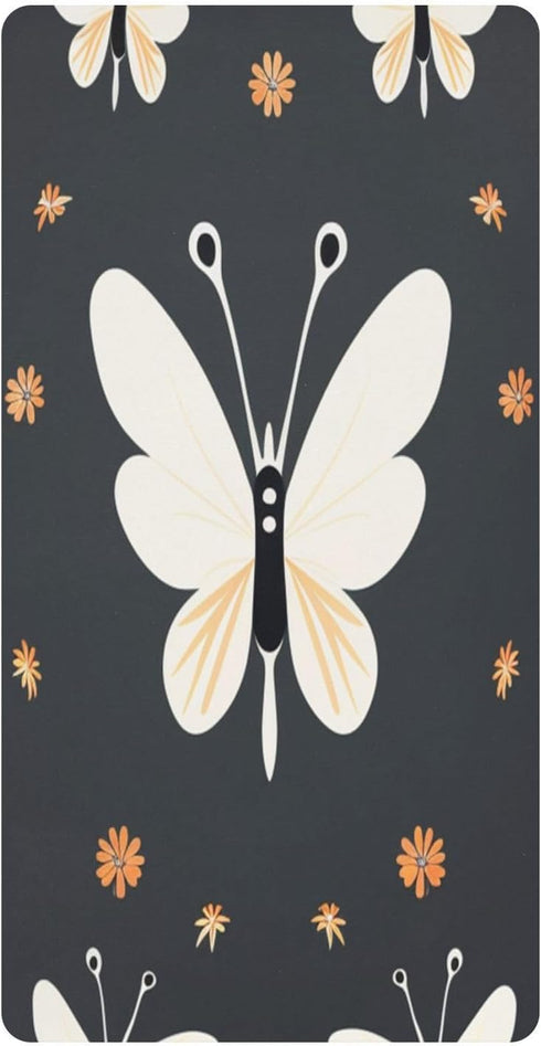 Bseiialft White Butterflies Flowers Crib Sheets for Boys Girls Soft and Breathable Cotton