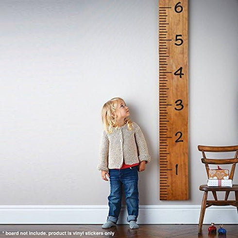 Giant Vinyl Growth Chart Kit, Kids DIY Height Wall Ruler, Large Measuring Tape Sticker Number Decal (Black, 73x23
