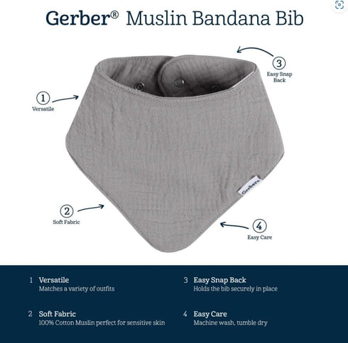 Soft Muslin Bandana Bibs for Babies - Perfect for Feeding