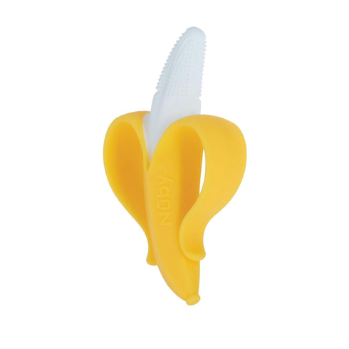 (2 Pack) 3+ Nuby NanaNubs Banana Massaging Toothbrush and Carrot Teether - Baby Teething Toys for Months