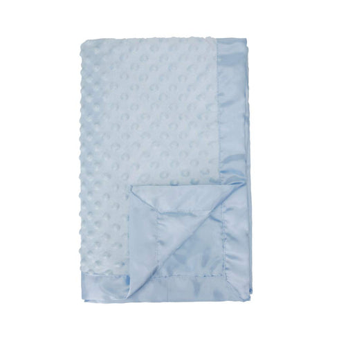 Pro Goleem Baby Soft Minky Dot Blanket with Silky Satin Backing for Boys (Blue, 30’’ x 40’’)