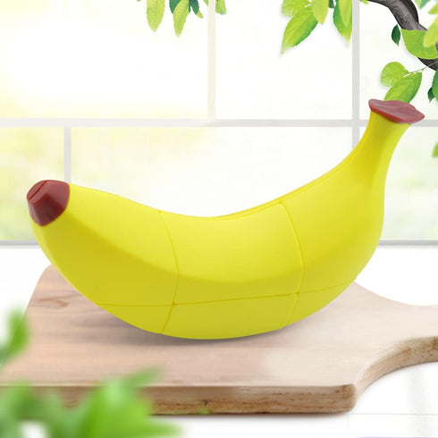 3D Fruit Cube 3×3 Magic Speed Cube, Children's Educational Puzzle Cube Brain Teaser (Banana)