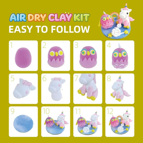 Xoprmey Tutorials,20 Air Dry Clay Kits for Kids,Animal & Ocean Theme,Modeling Clay for Kids, DIY Model Magic Clay