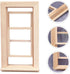 Toyvian 1:12 Scale Wooden Dollhouse Mini Window Frame, Miniature Wooden Furniture for Doll House Decoration