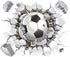 3D Soccer Stickers - Art Ball Soccer Wall Decal for Kids Room, DIY Vinyl Wallpaper for Boys Bedroom