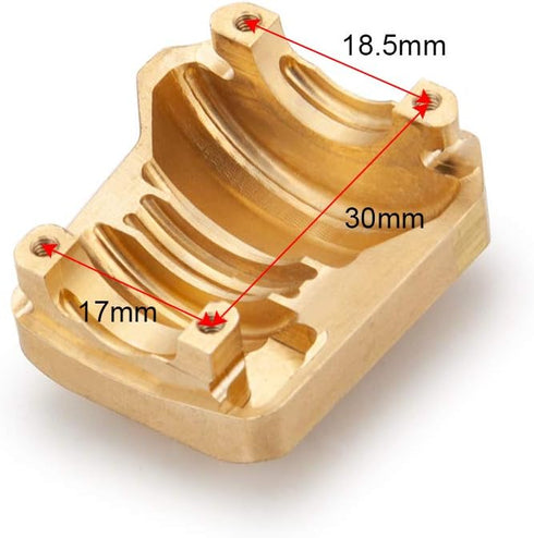 RCLions 2pcs Brass Diff Cover, Heavy Duty Front/Rear Axles Housing Cover for TRX4 T4 Upgrades, 1/10 RC Crawler