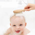 POLICK 2pcs Baby Care Hair Brush Beech Soft Wool Wood Comb Newborn Massager Comb Baby Shower and Gift Baby Sleeping