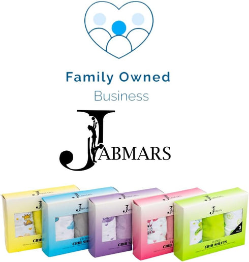 JABMARS. 3 Pack (52 28), Set Crib Sheets Ultra Soft Jersey Cotton Baby Crib Sheets, Breathable Fitted Sheets