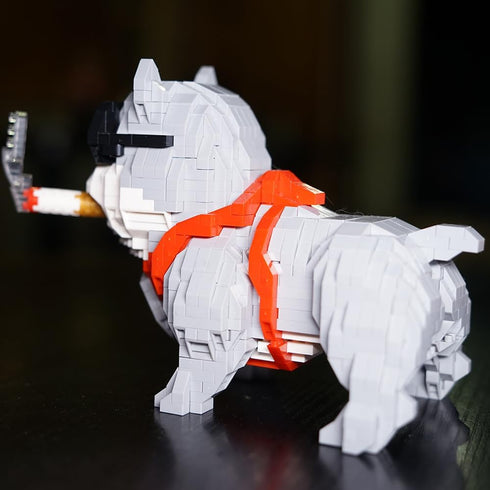 Myweyde Sets 998Pcs) Pitbull Building Blocks, Cool Gray Dog Micro Building Blocks, Mini Bricks Building Dog, Mini Dog