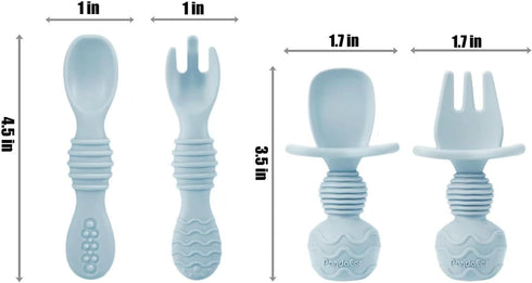 PandaEar Silicone Baby Feeding Set | 9PCS Baby Led Weaning Supplies, Self Feeding Utensils, Divided Suction Plate,