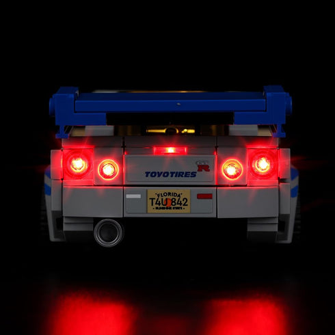 Kyglaring LED Lighting Kit for Lego 2 Fast 2 Furious Nissan Skyline GT-R (R34) 76917, Classic Version
