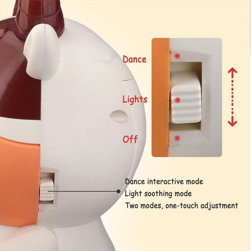 rafonie Dance Cow Light up Dancing Cow for Active Fun, Dancing Cow Toy, Musical Cute Cow, Interactive Music Crawling