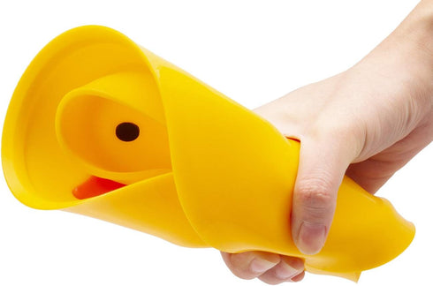 Linowos Silicone Divided Toddler Plates - Portable Non-Slip Suction Plates for Children, BPA Free (Duck-Yellow)