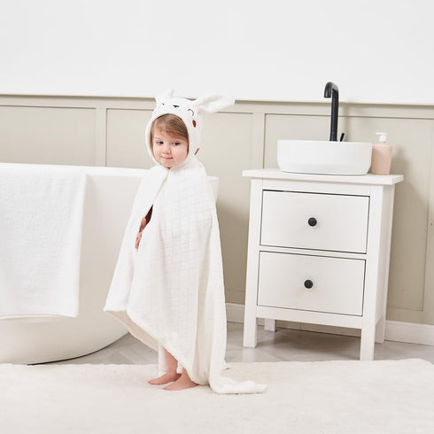 FUBANRAY 4-Pack 0-5 50'' 32'' Toddler Towels Hooded Baby Bath Towels for Boy Girl Years, Soft Absorbent Toddler Bath