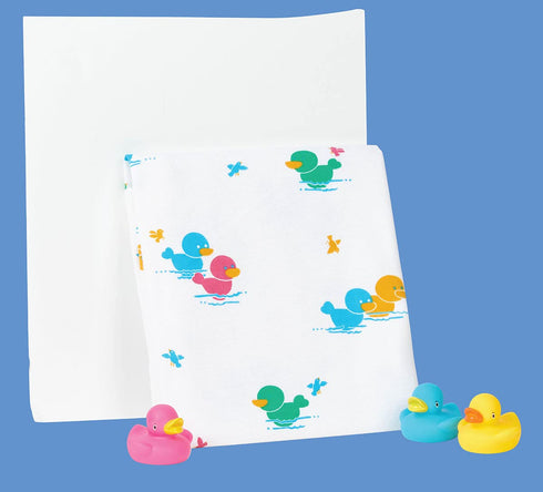 100% 36" 40" (91.4 cm 1 Medline Baby Blanket in Duck Print, Classic Design, Heavy Weight, Cotton, Cuddly and Soft