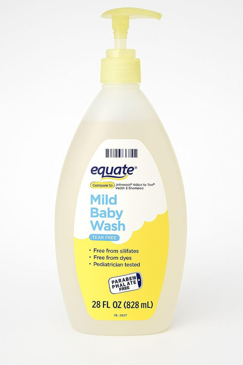 Generic equate mild baby wash pediatrician tested 28 fL oz (828ml) 1 of