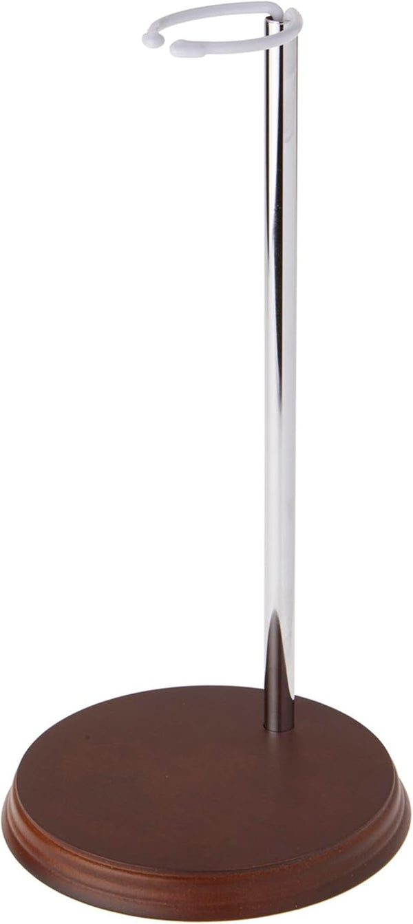 Bard's Chrome and Wood Doll Stand, Fits 20 to 30 inch Slim Waist Dolls, Waist 1.75 to 2.25 inches Wide
