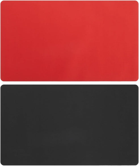 2 Pack Card Game Mat for MTG - Board Game, Magic, and TCG Playmat in Black/Red (24x14 in)