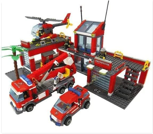 General Jim's Fire Station Multi Emergency Vehicle, 774 Piece Modular Building Block Bricks Toy