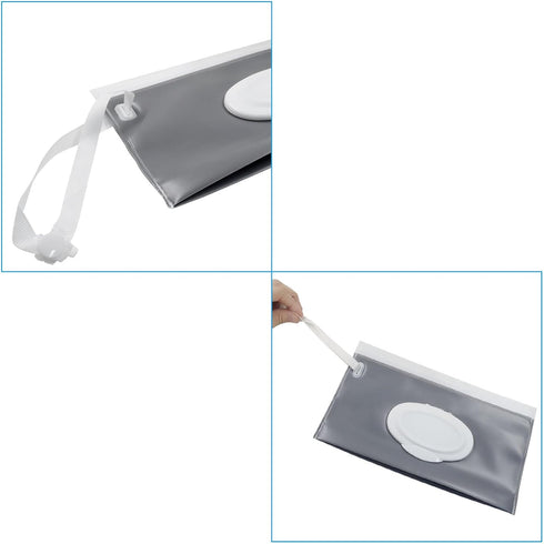 Unlorspy 2Pcs Wet Wipes Pouches, Travel Wet Wipes Dispensers Reusable Cases, Portable Wipe Carrying Pouches(Gray)