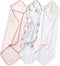 Cloud Island Baby Girls' Infant 3pk Floral Meadow Hooded Towel Set Pink & White