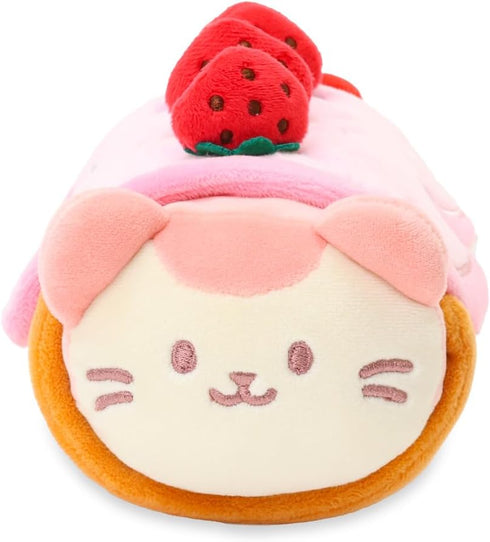 Anirollz Kittiroll Plush in Roll Cake Outfit, Kawaii Stuffed Animal with Removable Costume for Kids