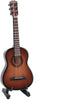 Dselvgvu 5.12"x1.86"x0.68") Wooden Miniature Guitar with Stand and Case Mini Musical Instrument Classic Guitar Replica