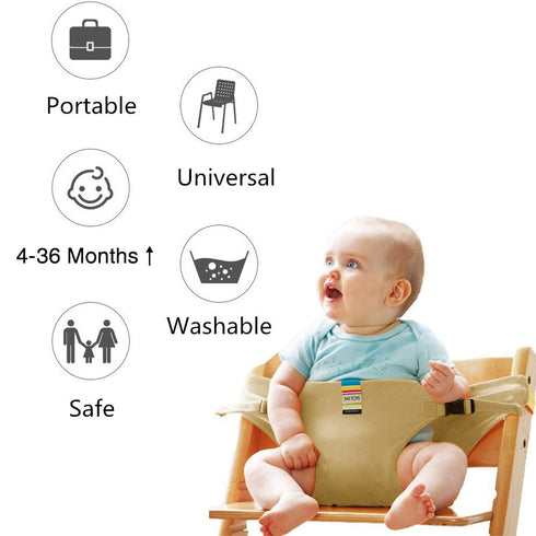 Lychee Harness Seat for High Chair Baby Feeding Safety Seat with Strap, Toddler Booster Harness Belt Portable Dining
