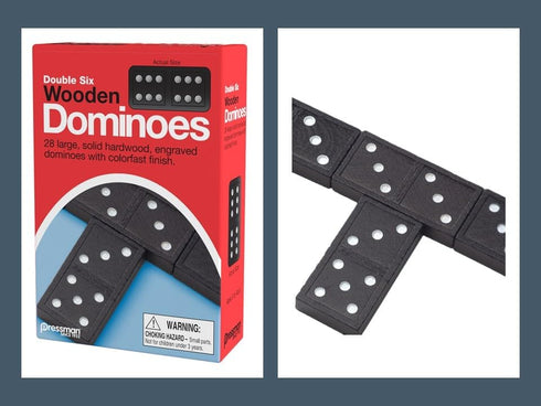28 Pressman Toy Double Six Wooden Dominoes, Pieces Wooden Dominoes Six